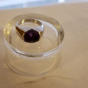 Sterling silver and Amethyst women size 8 ring